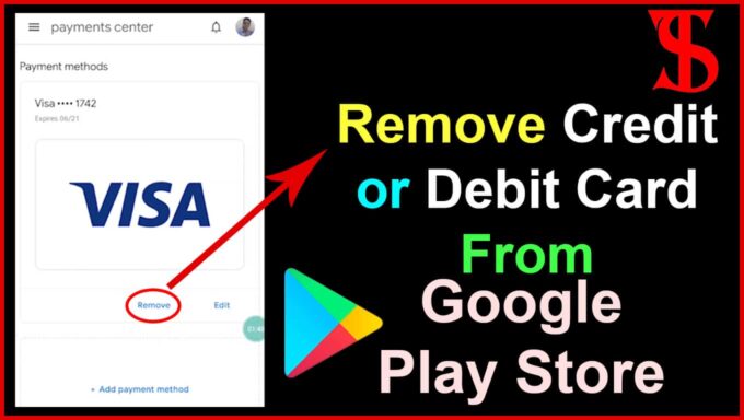 how to remove credit card from Google play
